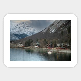 Norwegian Fjord in Winter Sticker